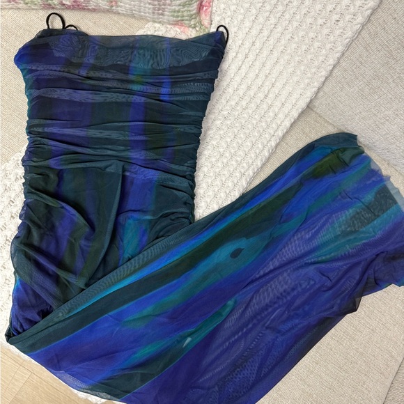 Zara Dresses & Skirts - Zara Ruched Multicolor Maxi Dress